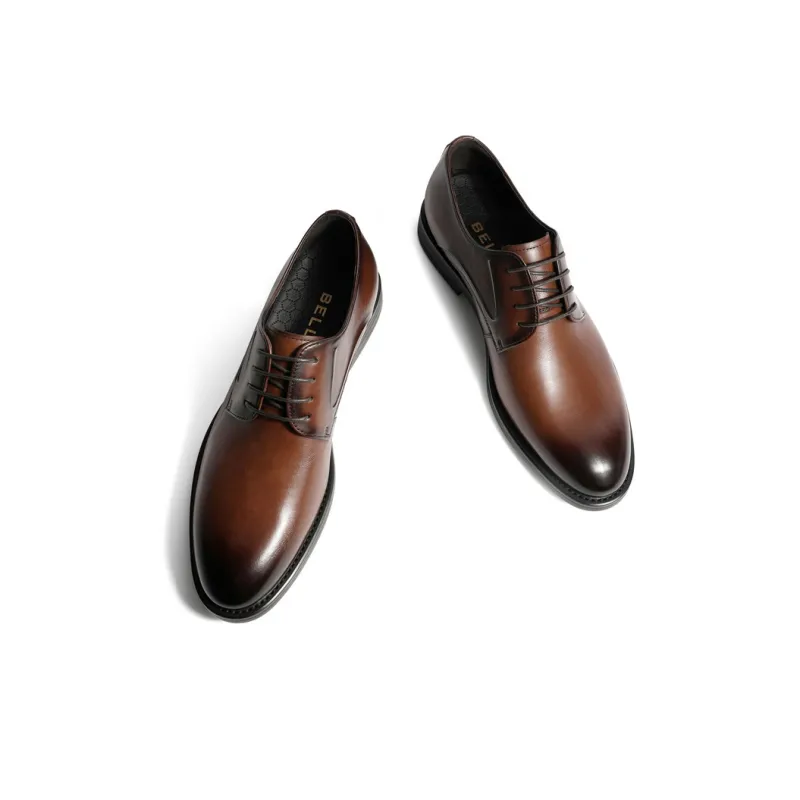 BELLE Dress Shoes Men Low Top Black/Brown-7