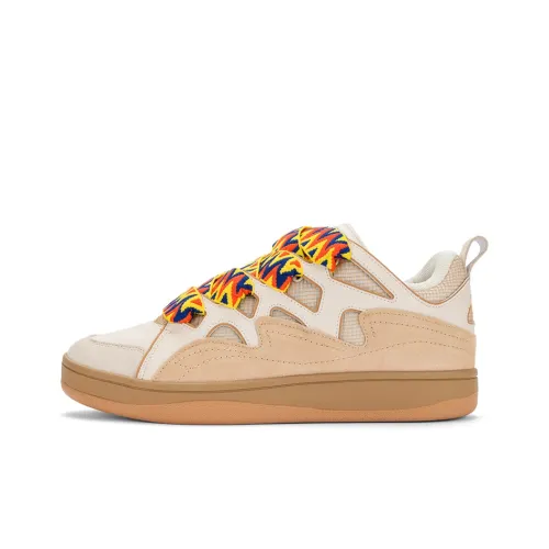 Kappa Slip Resistant Breathable Low Top Skateboard Shoes Unisex White Umber