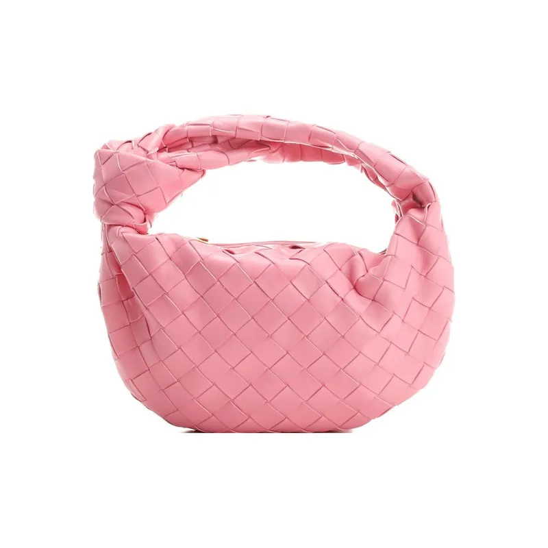 Bottega Veneta Jodie Top Handle Mini Intrecciato Pink-2