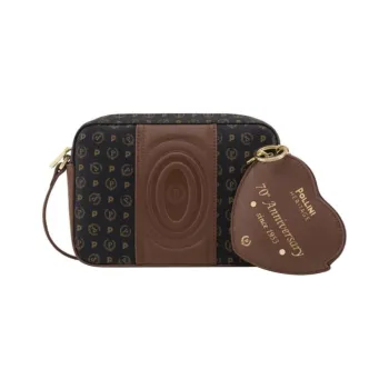 Pollini Cow Leather Crossbody Bag, Shoulder Bag Women's Black Umber