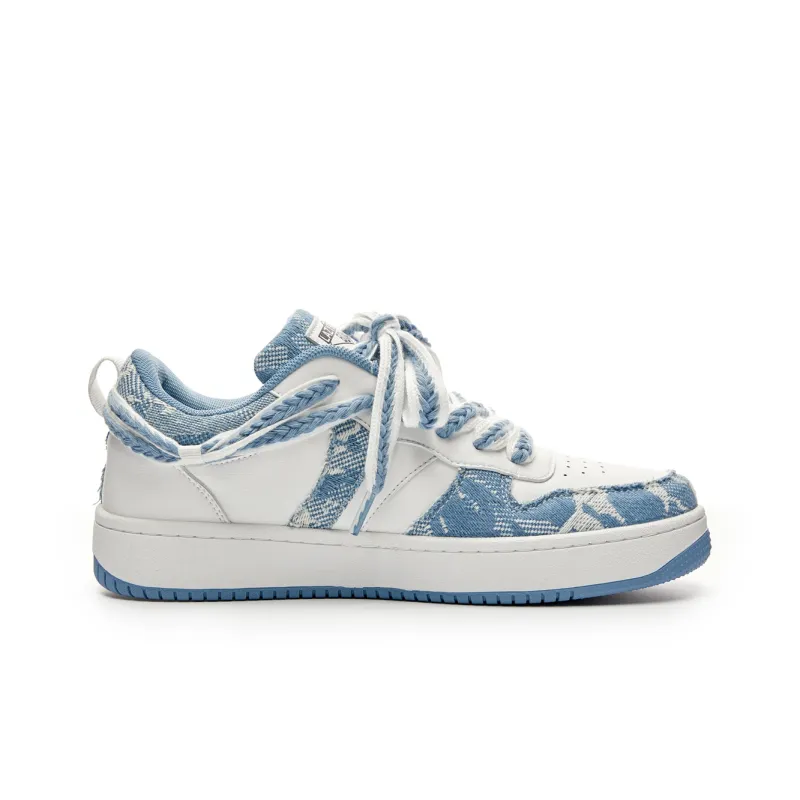 LAZY BONS Low Top Skateboard Shoes Unisex Blue-2