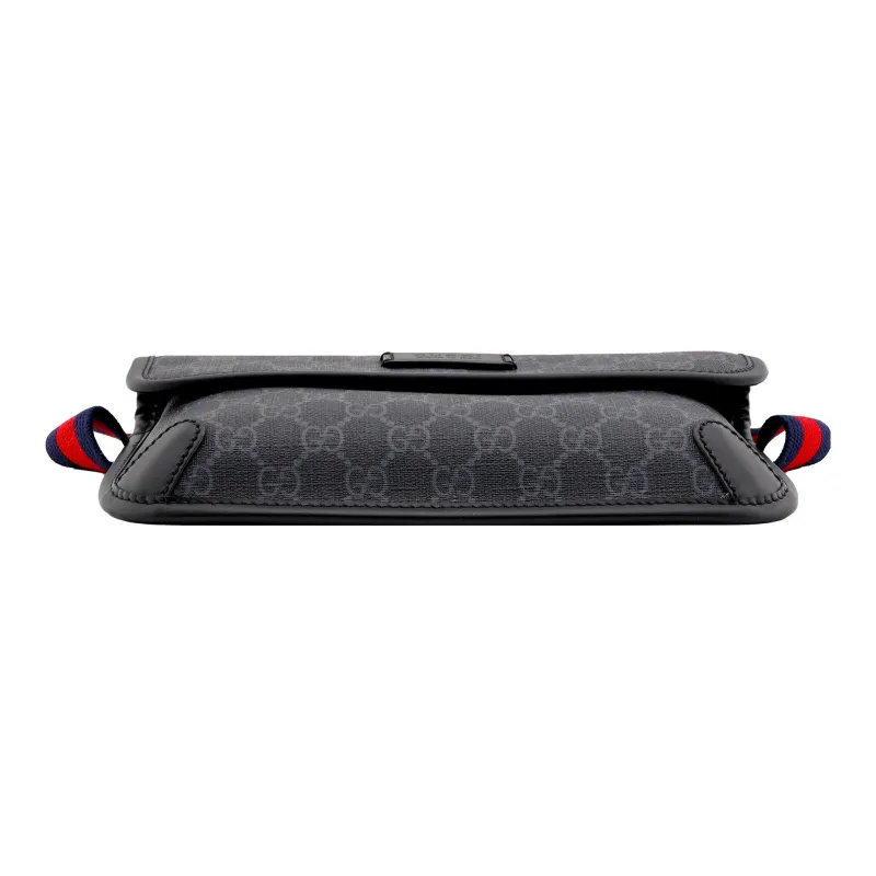GUCCI Canvas With Leather Sling Bag Fanny Pack Regular Men's Black-3