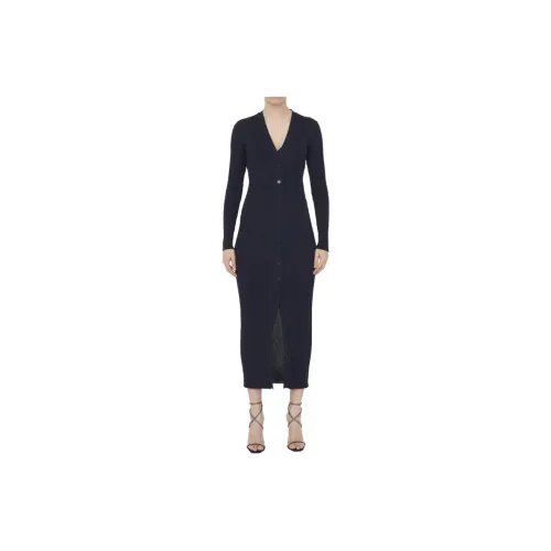 SAINT LAURENT Long-Sleeved Dresses Women's Blue