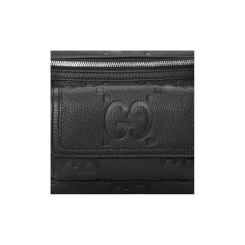 GUCCI Leather Sling Bag Fanny Pack Men's Black-7