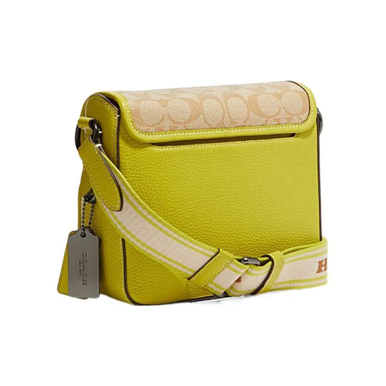 COACH Sullivan Canvas Multifunctional Shoulder Bag Crossbody Bag Regular Men's Lemon & Khaki-1