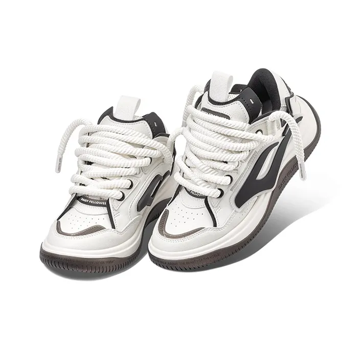 Daisy Fellowes Rocket 001 Low Top Stylish Skateboarding Shoes Unisex White Black-3