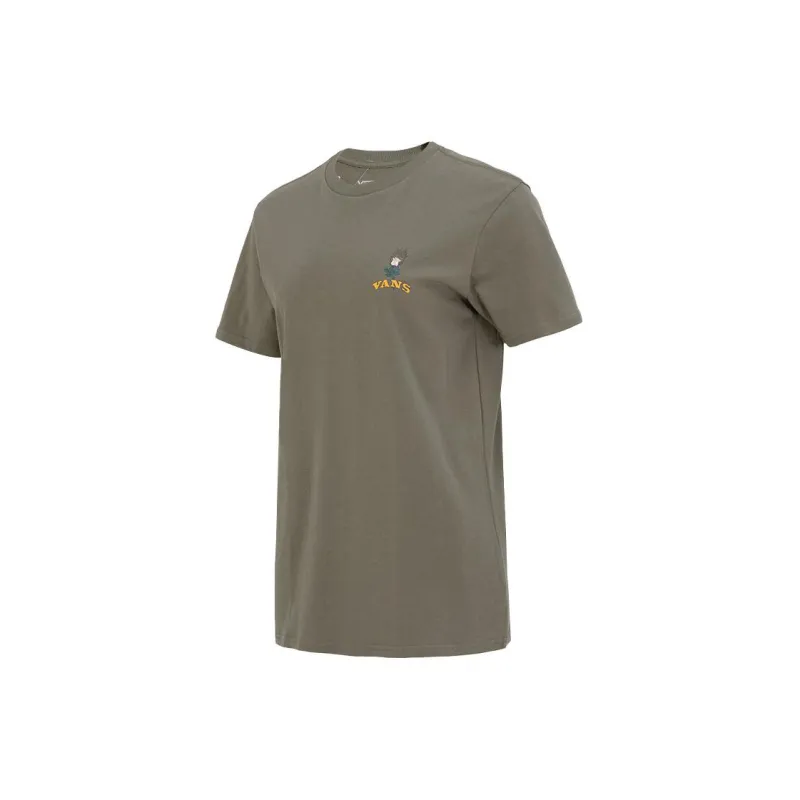 Vans Drop Shoulder Sleeve T Shirt Women's Dark Khaki-1