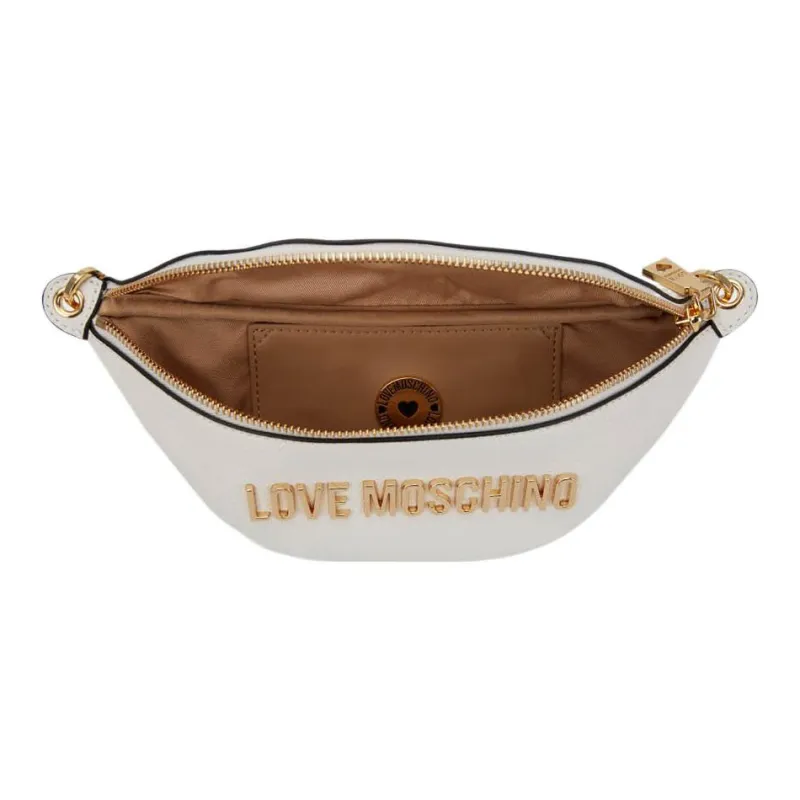 LOVE MOSCHINO Leather Combo Bag Dumpling Bag Handbag Medium Size Women's White-2