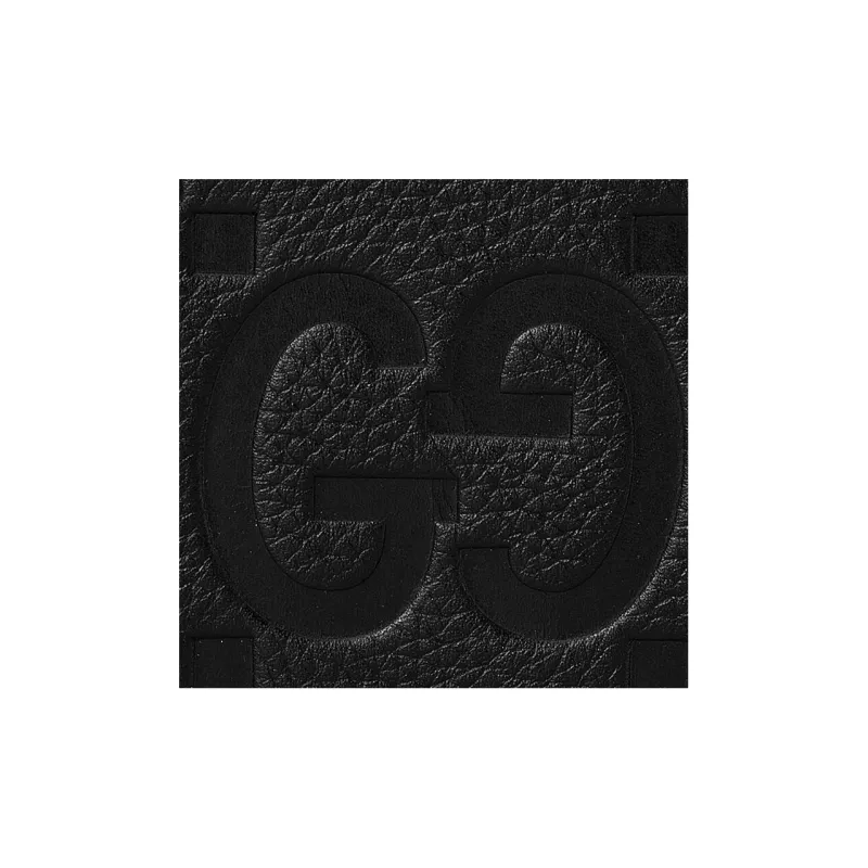 GUCCI Leather Wallet Men's Black-5