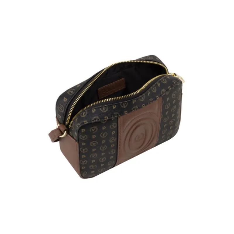 Pollini Cow Leather Crossbody Bag, Shoulder Bag Women's Black Umber-3