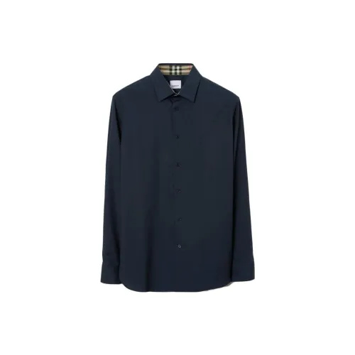 Burberry Shirts Men Marine Blue