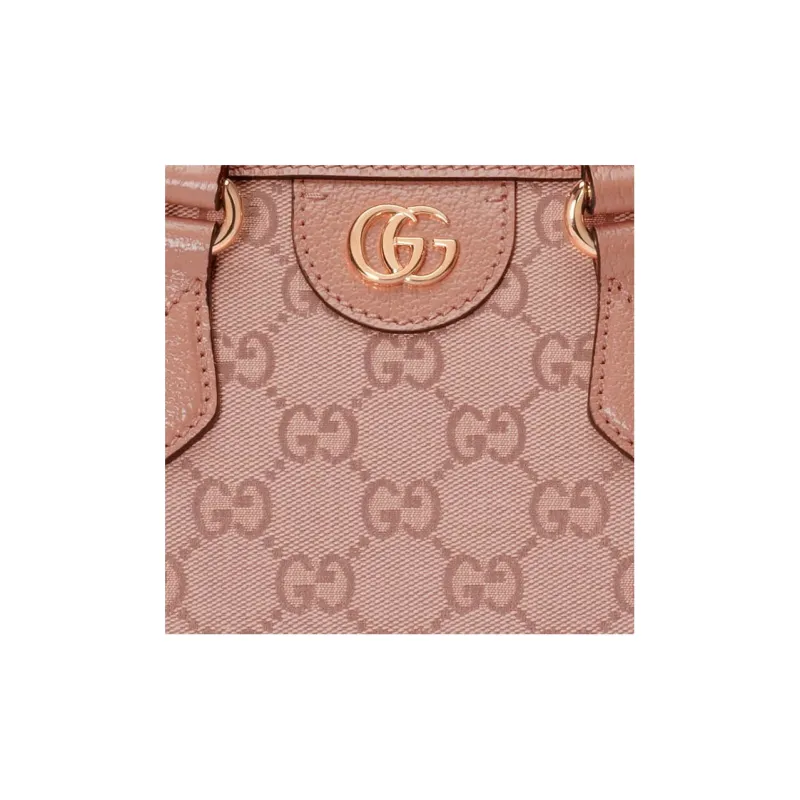 GUCCI Ophidia Canvas With Leather Tote Bag, Shopping Bag, Handbag Trumpets Women's Pink-7