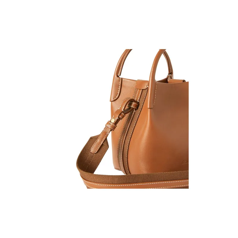 Loro Piana Cow Leather Shoulder Bag, Crossbody Bag, Handbag Mini Women's Warm Brown Taupe-4