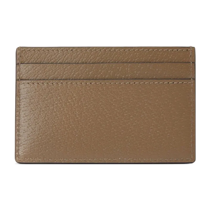 GUCCI GG Marmont Leather Card Clip Card Holder Men's Taupe-3