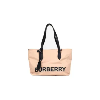 Burberry Nylon Tote Bag, Shopping Bag, Shoulder Bag, Handbag Small Size Women's Light Apricot