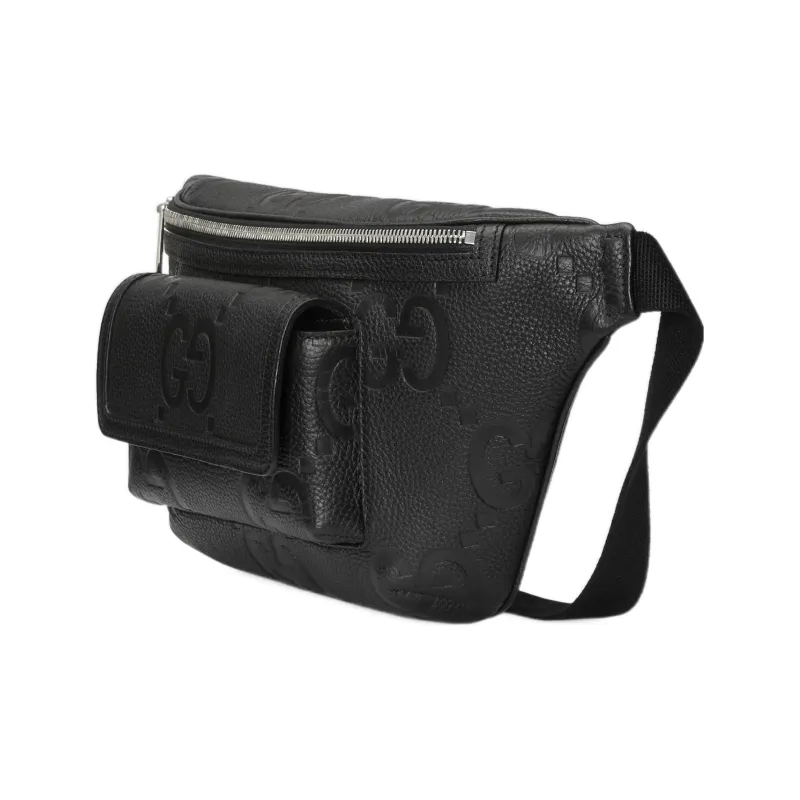 GUCCI Leather Sling Bag Fanny Pack Men's Black-1
