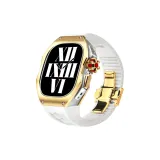 Titanium Alloy (Gold Case)+White Strap