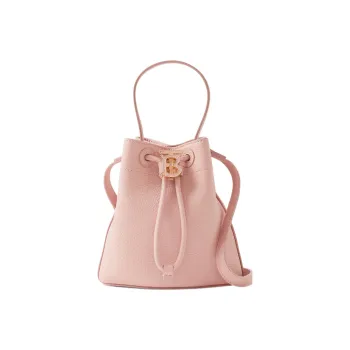 Burberry Calfskin Bucket Bags Shoulder Bag Crossbody Bag Handbag Mini Women's Dark Pink