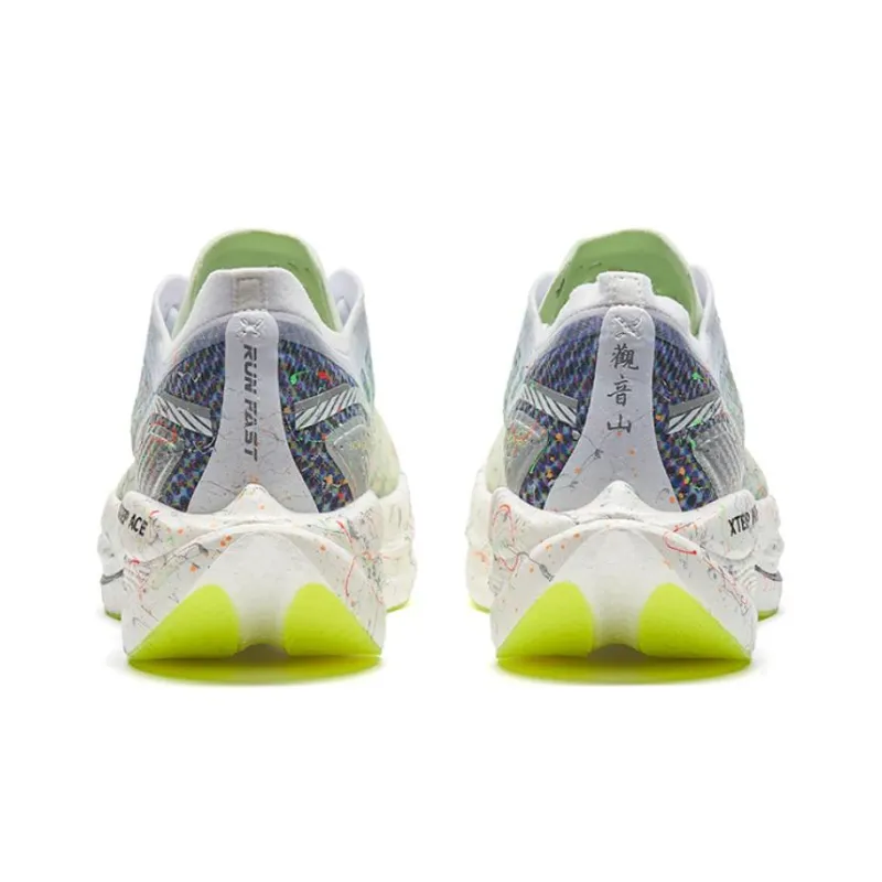 XTEP 160X 3.0 Pro Anti Slip Wear Resistant Low Top Running Shoes Women's White Green Blue-2