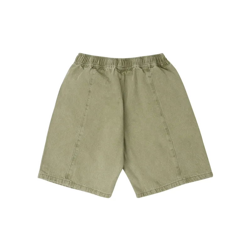 LUJIAMEN Denim Shorts Unisex Green-1