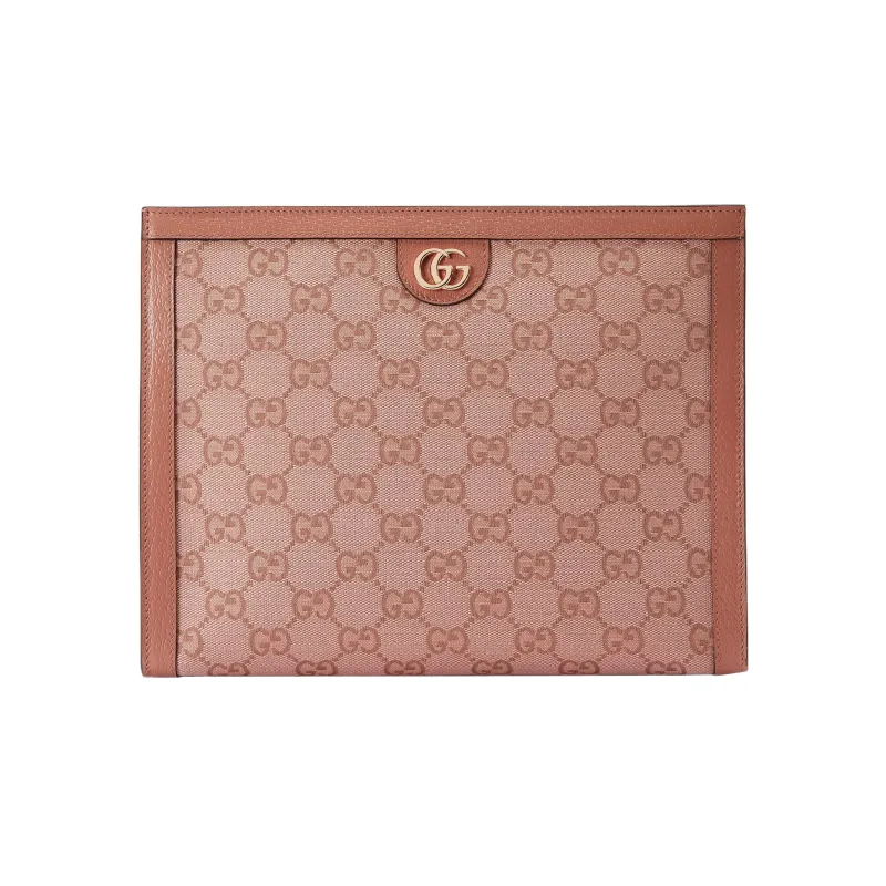 GUCCI Ophidia Canvas With Leather Trim Clutch Regular Women's Pink-0