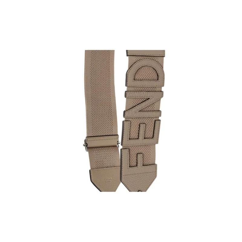 FENDI Leather Bag Strap Women's Beige-2