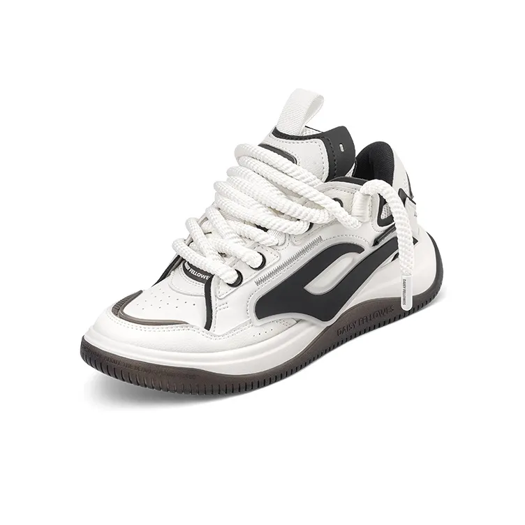 Daisy Fellowes Rocket 001 Low Top Stylish Skateboarding Shoes Unisex White Black-2