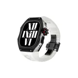 Titanium Alloy (Black Case)+White Band