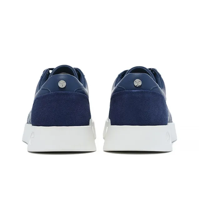 LI NING 1990 Classic Collection Anti Slip Wear Resistant Low Top Skateboard Shoes Men's Blue-3