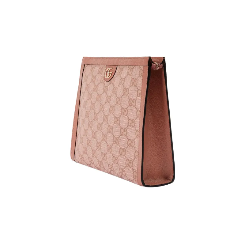 GUCCI Ophidia Canvas With Leather Trim Clutch Regular Women's Pink-1
