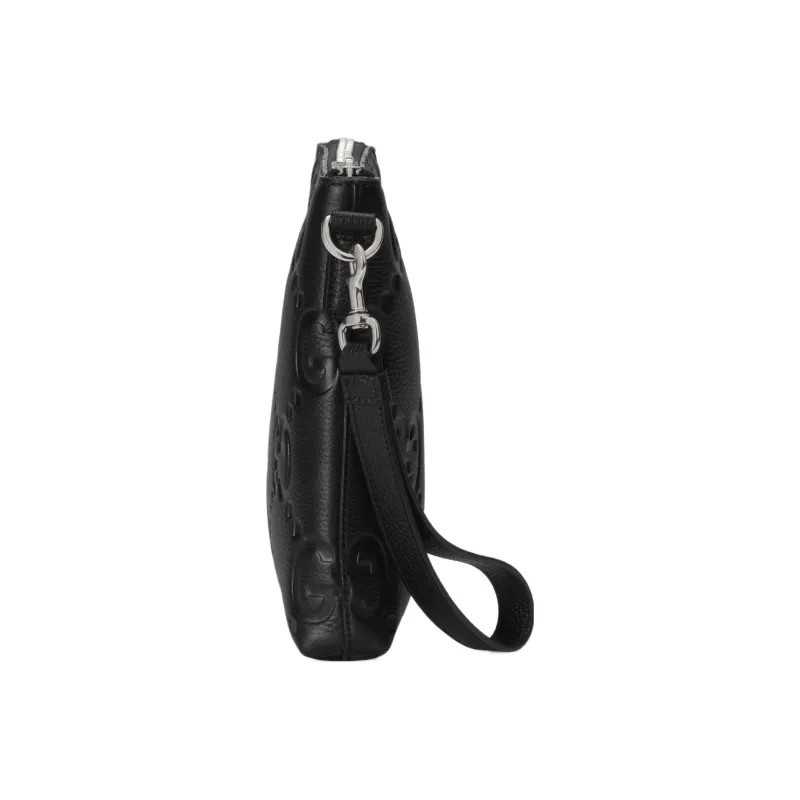 GUCCI Leather Messenger Bag, One Shoulder Crossbody Clutch Tubas Men's Black-4
