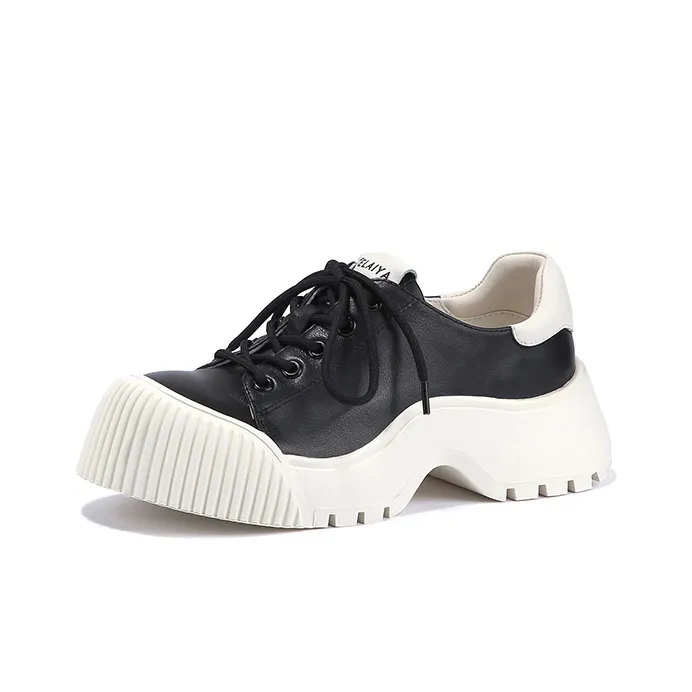 SELAIYA Platform Shoes Women's White-5