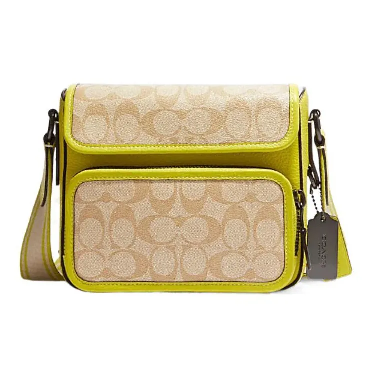 COACH Sullivan Canvas Multifunctional Shoulder Bag Crossbody Bag Regular Men's Lemon & Khaki-0