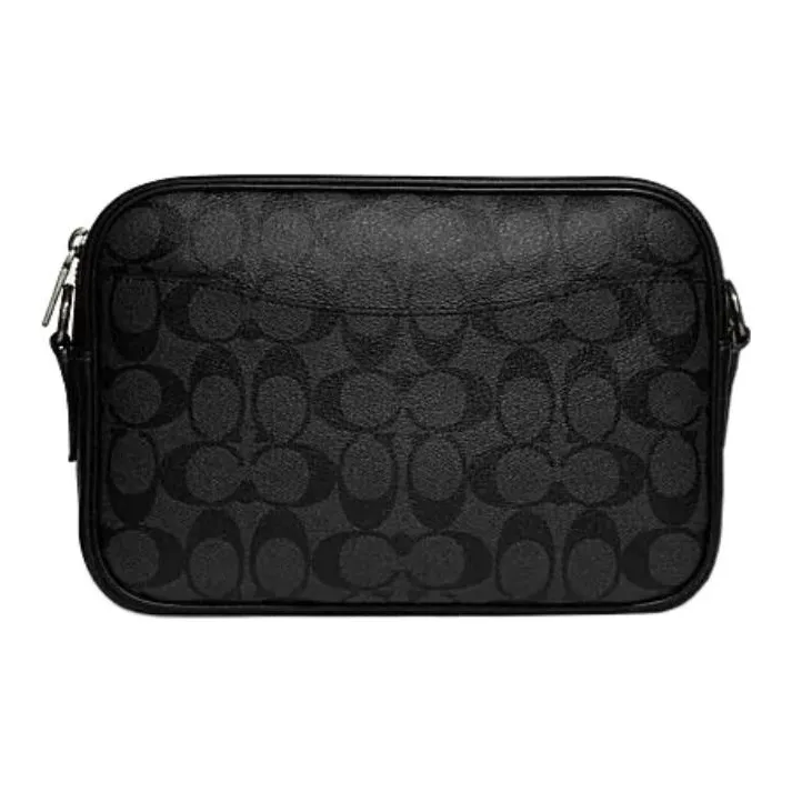 COACH Elise Cow Leather Patchwork Camera Bags Shoulder Bag Crossbody Bag Men's Black-1