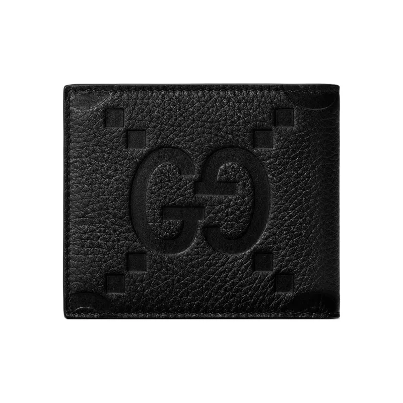 GUCCI Leather Wallet Men's Black-4