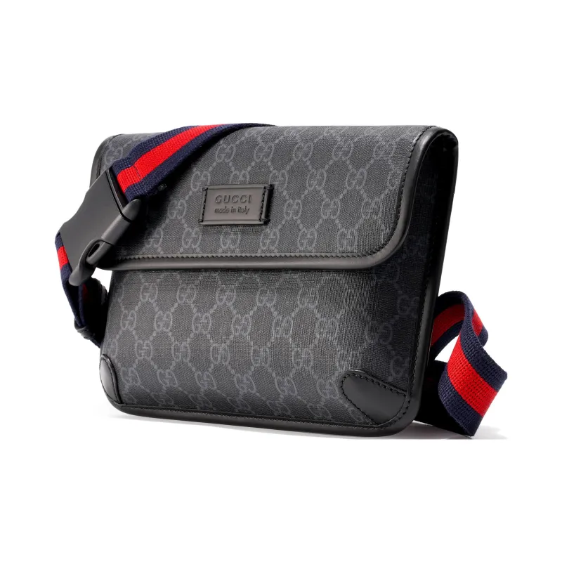 GUCCI Canvas With Leather Sling Bag Fanny Pack Regular Men's Black-1