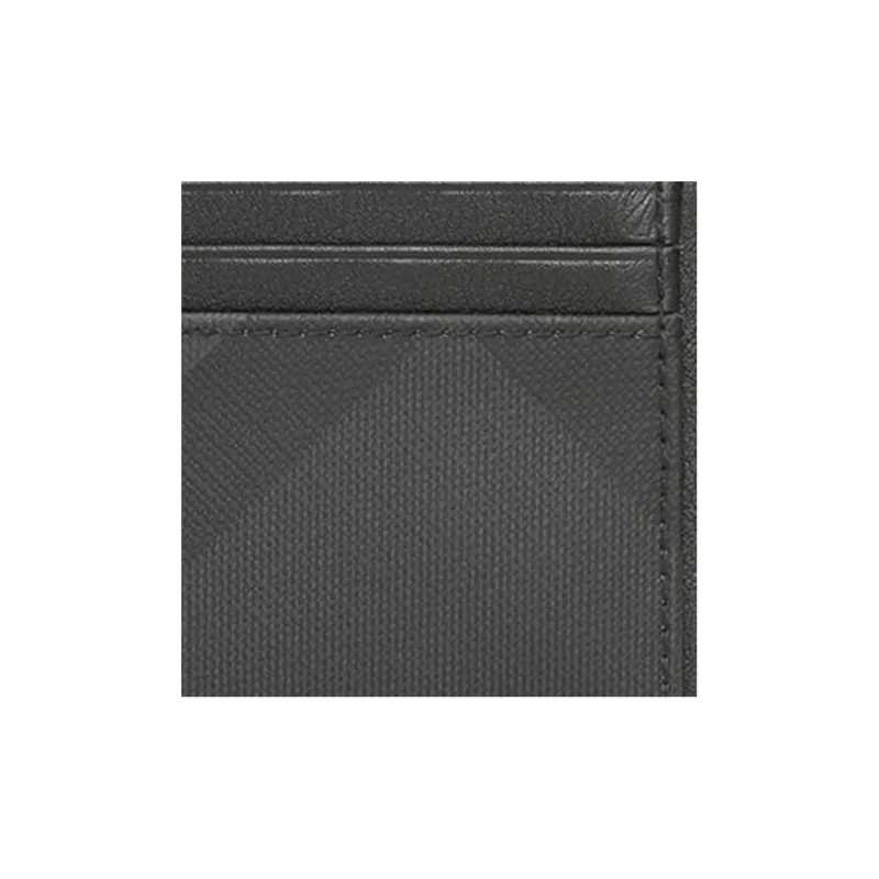 Burberry Leather Card Holder Men's Black Gray Color-3