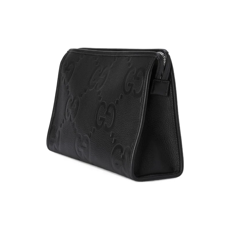 GUCCI Leather Clutch Large Size Men's Black-1