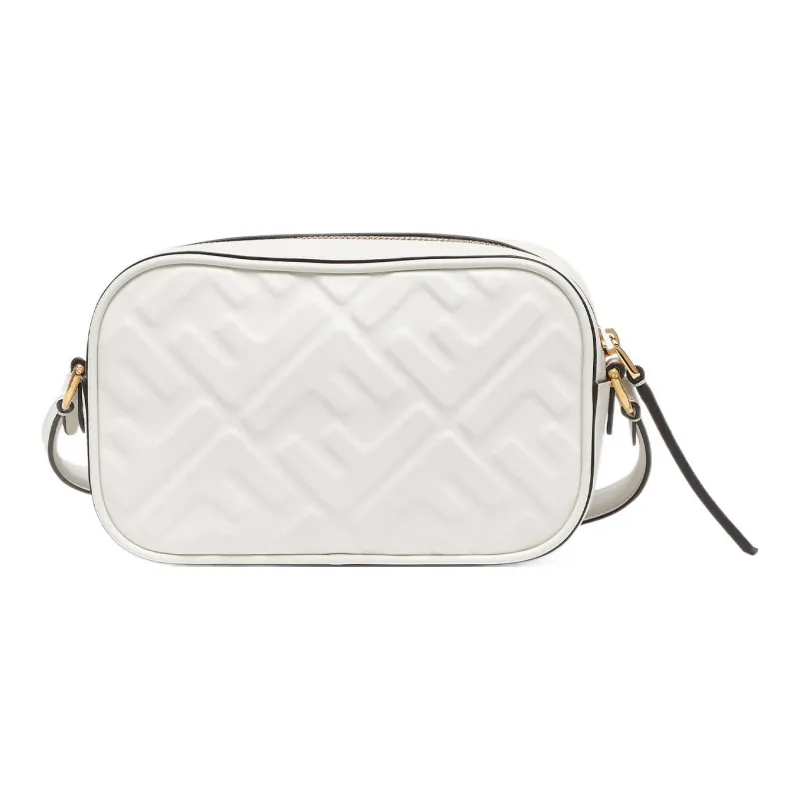 FENDI Leather Shoulder Bag, Crossbody Bag Mini Women's White-2