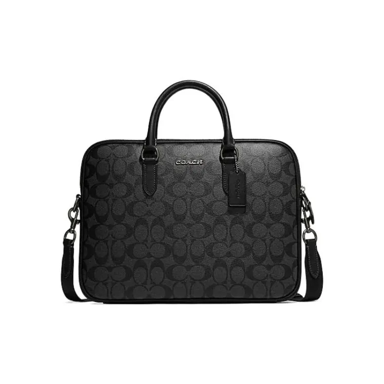 COACH PVC Briefcases Handbags Men's Black-0