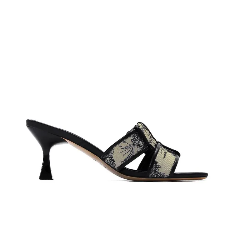 ELLE Slide Slippers Women's Black/Khaki-1