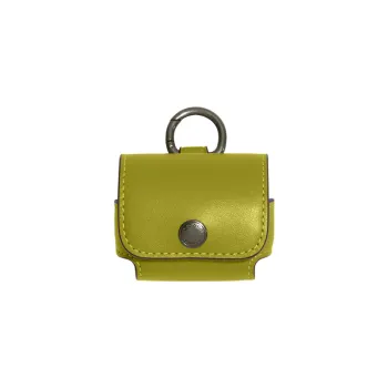COACH Earbud Case Cow Leather Earplug Case And Earphone Case Mini Unisex Yellow Green