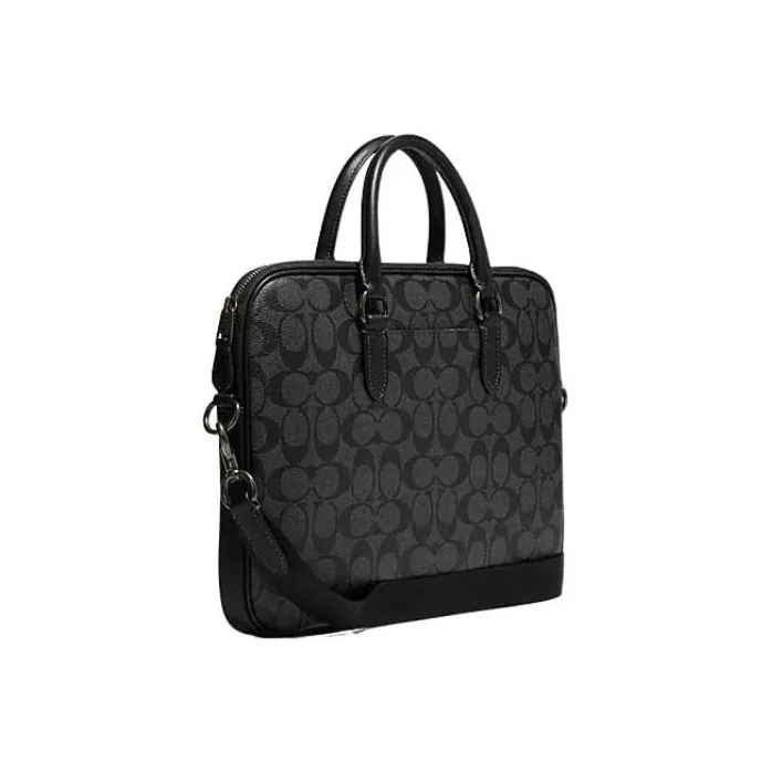 COACH PVC Briefcases Handbags Men's Black-1