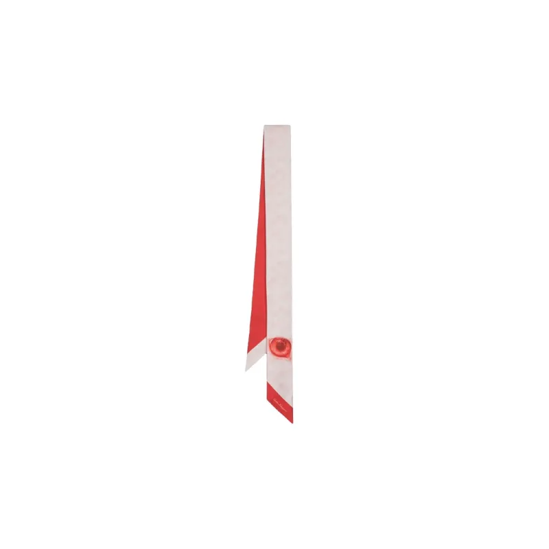 Ferragamo Silk Scarves Women's Red/Beige-0