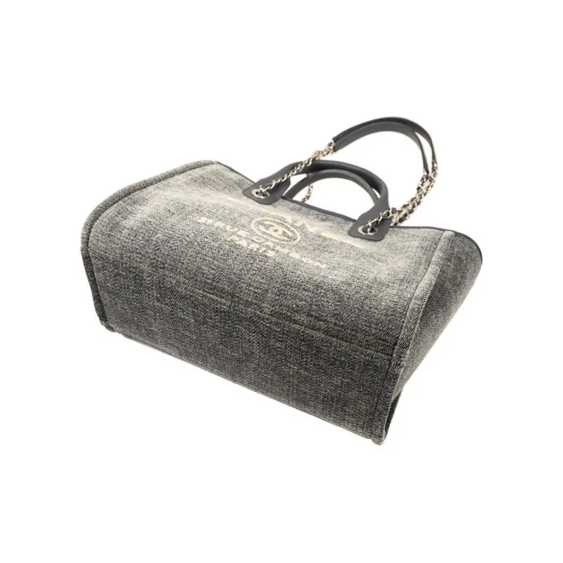 CHANEL Canvas Bag, Tote Bag, Shopping Bag, Shoulder Bag, Crossbody Bag, Handbag Trumpets Women's Gray-3