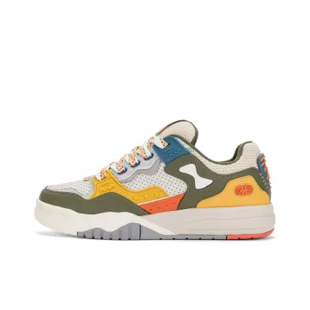 Kappa Low Top Skateboard Shoes Unisex White Green Yellow