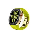 Carbon Fiber Shell+Neon Green Strap+Gold Frame/Clasp