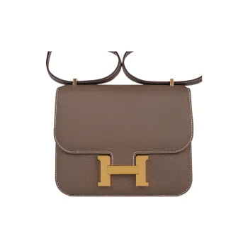 HERMES Constance Epsom Leather KangKang Shoulder Crossbody Bag Mini Women's 18 Etoupe Elephant Gray
