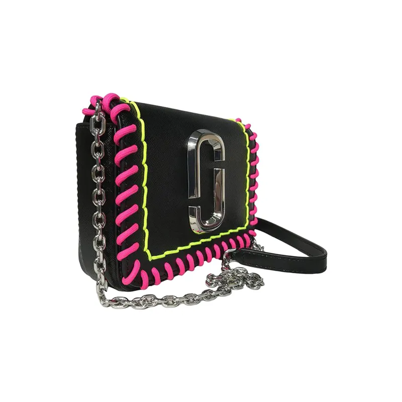 MARC JACOBS Leather Messenger Bag, Shoulder Bag Women's Black-2