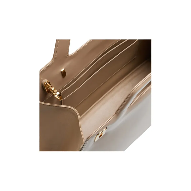 FERRAGAMO Cow Leather Shoulder Bag Crossbody Bag Handbag Women's Beige-4